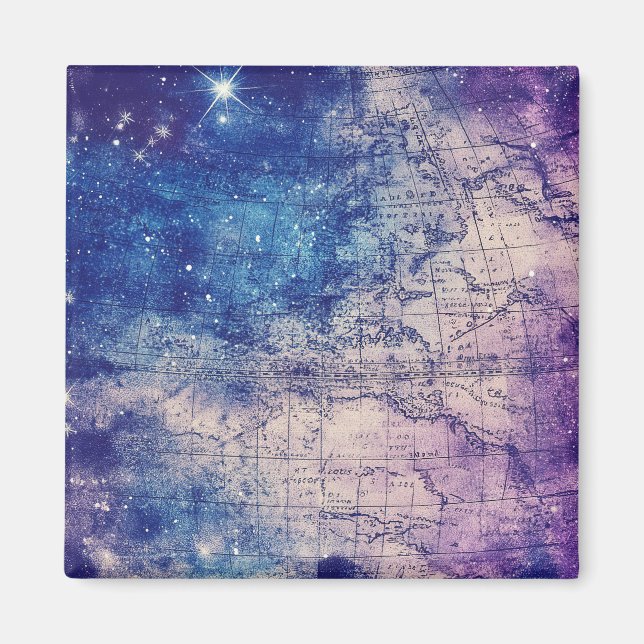 Imán Mapa del mundo de la vieja morada celestial (14) (Frente)
