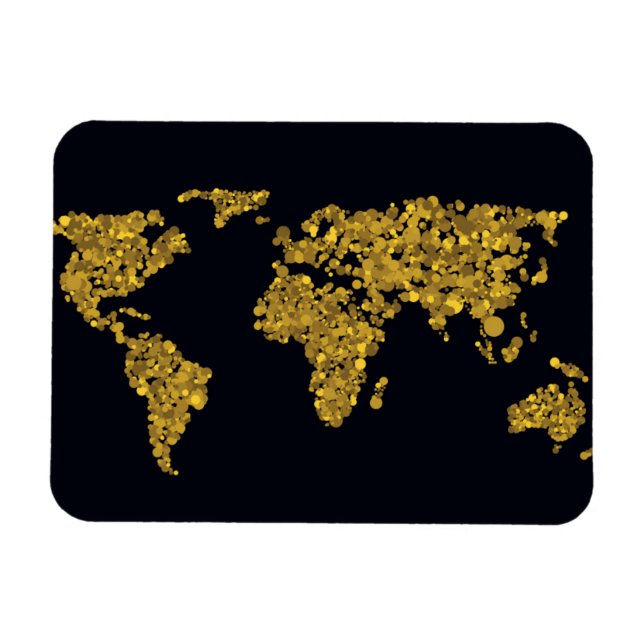 Imán Mapa del mundo del Punto de Oro (Horizontal)