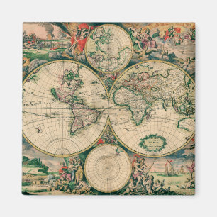 Imán Mapa del mundo del siglo XVII
