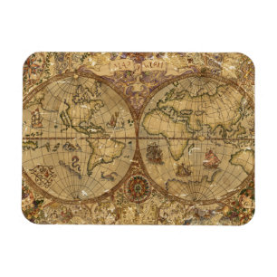 Imán Mapa del mundo del vintage