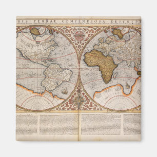 Imán Mapa del mundo doble del hemisferio, 1587