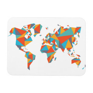 Imán Mapa del mundo geométrico abstracto