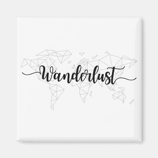 Imán Mapa del mundo geométrico de Wanderlust (Frente)