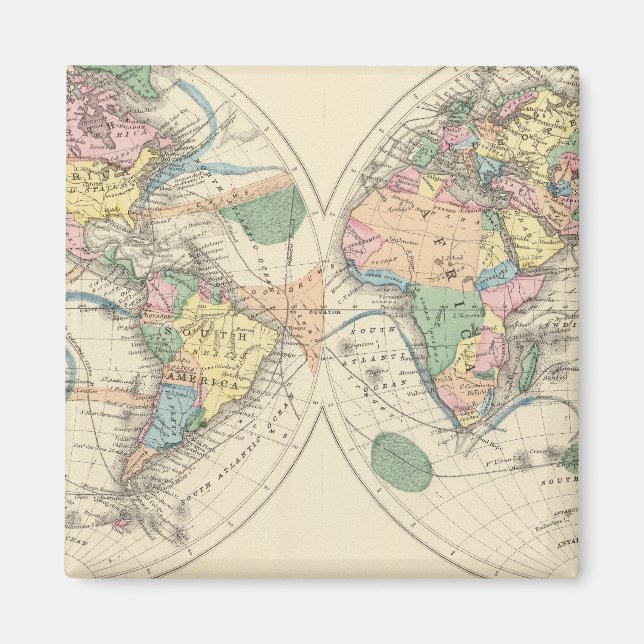 Imán Mapa del mundo litografiado (Frente)