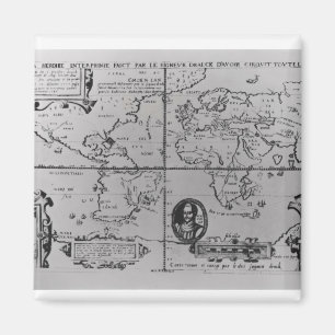 Imán Mapa del mundo que detalla a las expediciones