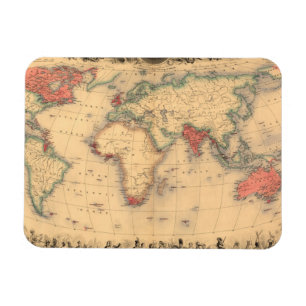 Imán Mapa del mundo que muestra el Imperio británico