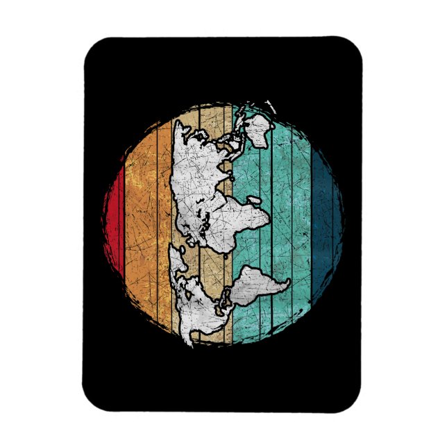Imán Mapa del mundo retro (Vertical)