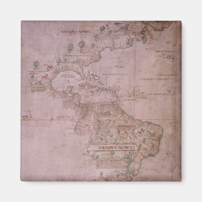 Imán Mapa del Nuevo Mundo, c.1532 (Frente)
