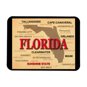 Imán Mapa del Orgullo de Ciudades y Pueblos de Florida