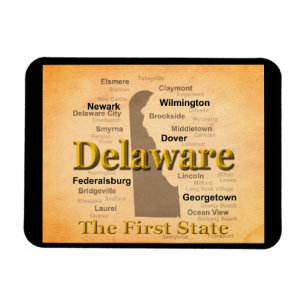 Imán Mapa del Orgullo del Estado de Delaware