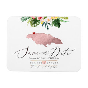 Imán Mapa del Oro de Jamaica de PixDezines Rosa