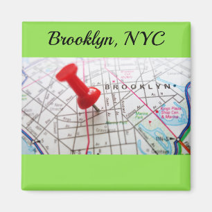 Imán Mapa del pasador de Brooklyn Nueva York