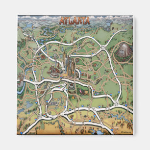 Imán Mapa del Personalizado de Atlanta Georgia