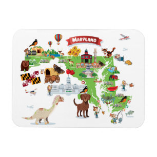 Imán Mapa del Personalizado de Maryland