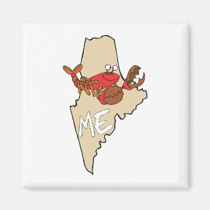 Imán Mapa del Personalizado Maine ME con arte de langos