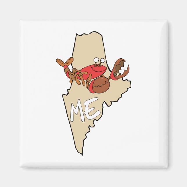 Imán Mapa del Personalizado Maine ME con arte de langos (Frente)
