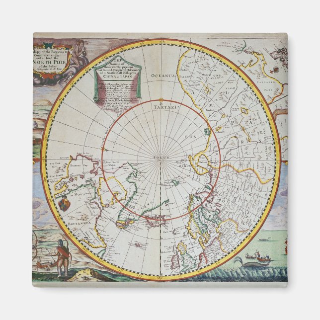 Imán Mapa del Polo Norte (Frente)