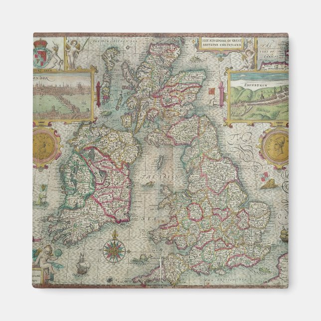 Imán Mapa del Reino de Gran Bretaña e Irlanda (Frente)