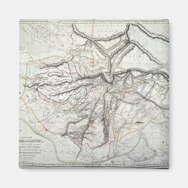 Imán Mapa del Reino de Kabul (Frente)
