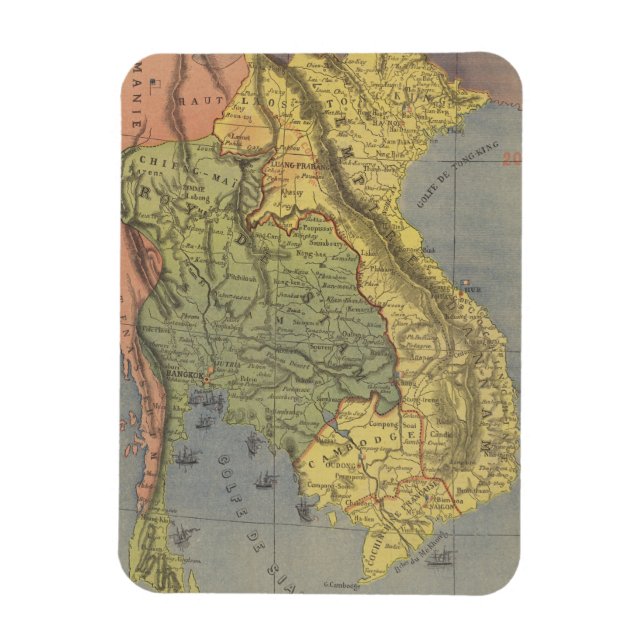 Imán Mapa del Reino de Siam (Vertical)