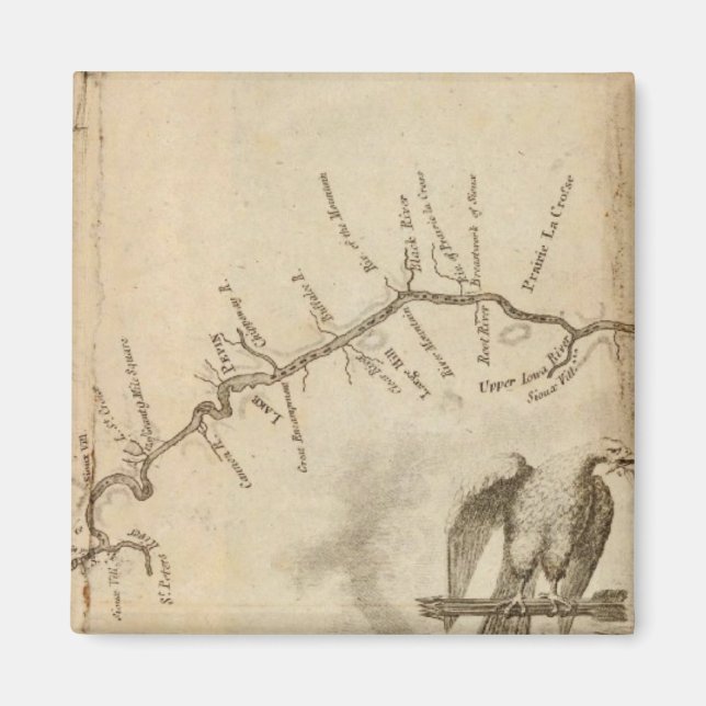 Imán Mapa del río Misisipi (Frente)