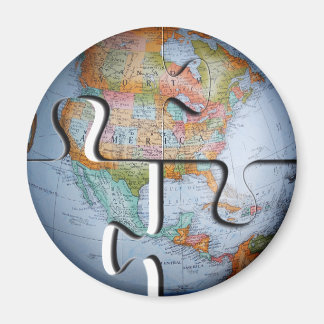 Imán Mapa del rompecabezas del Globe de la Tierra