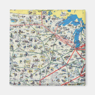 Imán Mapa del sistema American Airlines