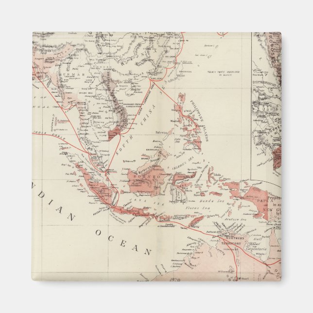 Imán Mapa del sudeste asiático y el norte de Australia (Frente)