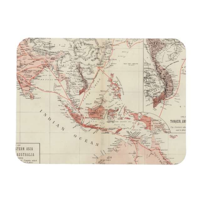 Imán Mapa del sudeste asiático y el norte de Australia (Horizontal)