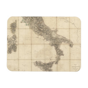 Imán Mapa del sur de Italia y costas adyacentes