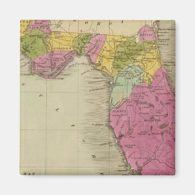 Imán Mapa del Territorio de Florida (Frente)