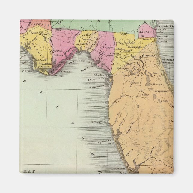 Imán Mapa del Territorio de Florida 2 (Frente)