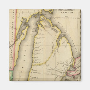 Imán Mapa Del Territorio De Michigan