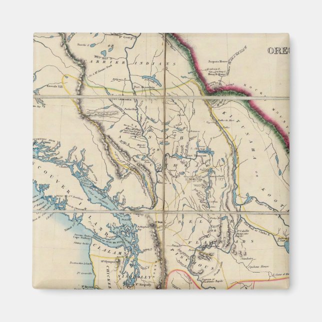 Imán Mapa del Territorio de Oregón 2 (Frente)