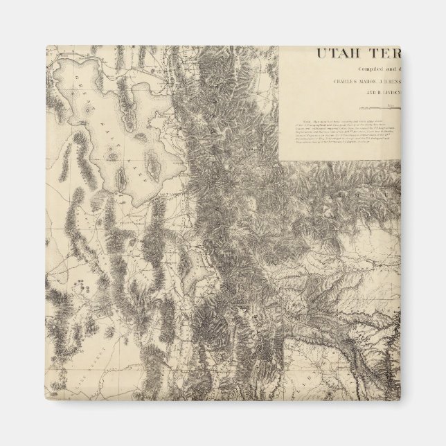 Imán Mapa del Territorio de Utah (Frente)