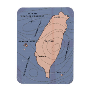 Imán Mapa del tiempo antiguo de Hong Kong