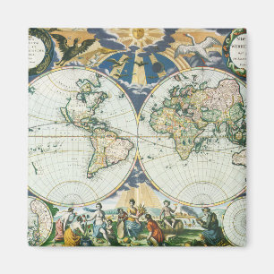 Imán Mapa del Viejo Mundo Antiguo Vintage de Pieter Goo