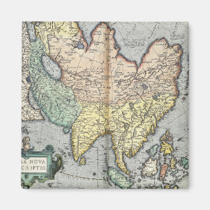 Imán Mapa del vintage de Asia el 1592