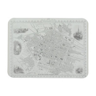 Imán Mapa del vintage de Bruselas