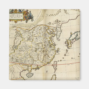 Imán Mapa del vintage de China el   1662