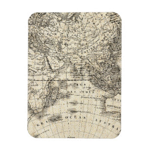 Imán Mapa del vintage de Europa y de Asia