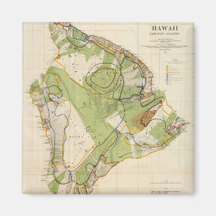Imán Mapa del vintage de Hawaii Island (1906)