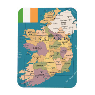 Imán Mapa del vintage de Irlanda