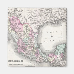 Imán Mapa del vintage de México (1855)