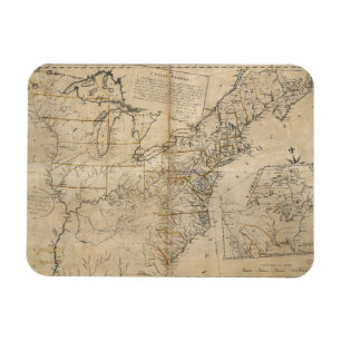 IMÁN MAPA: EE.UU., 1783