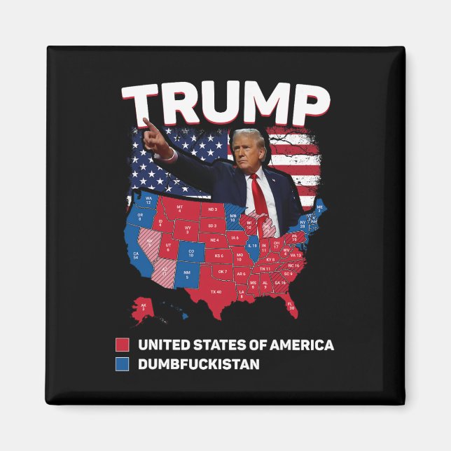 Imán Mapa Electoral 2024 Dumbist De Estados Unidos (Frente)
