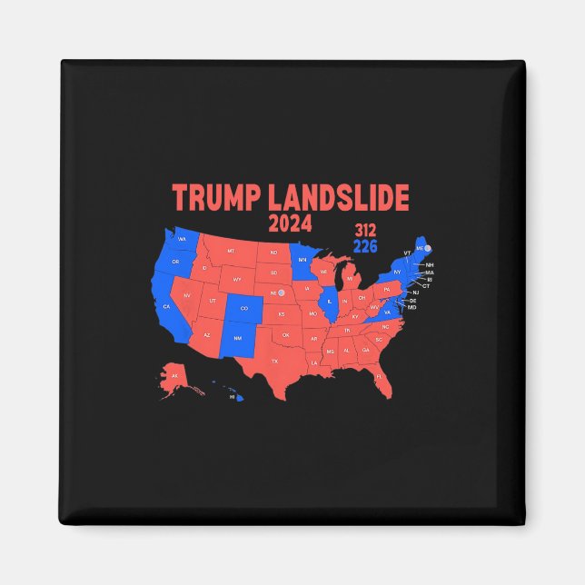 Imán Mapa electoral de 2024 deslizamiento de Trump 312 (Frente)