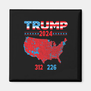 Imán Mapa electoral de 2024 Trump 312 Red 2024