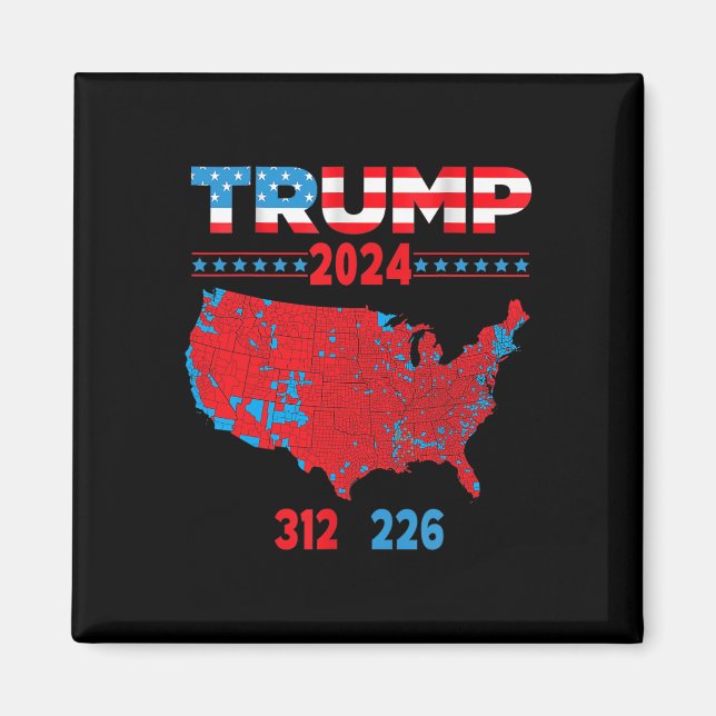 Imán Mapa electoral de 2024 Trump 312 Red 2024 (Frente)