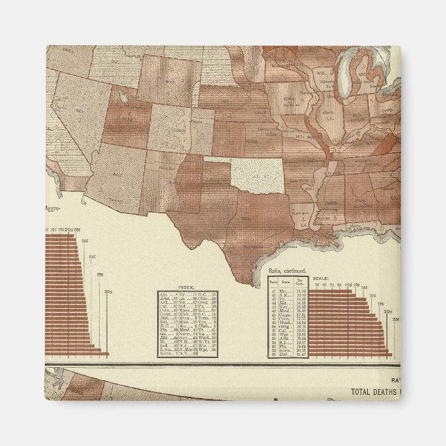 Imán Mapa estadístico de muertes (Frente)